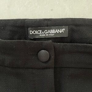 Dolce & Gabbana Tailored Slim-Fit Mid-Rise Black Wool Trousers, 40 IT/4 US